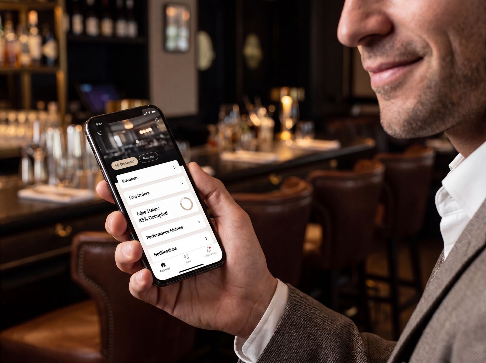 Smartphone-App mit Tagesstart-Checkliste.